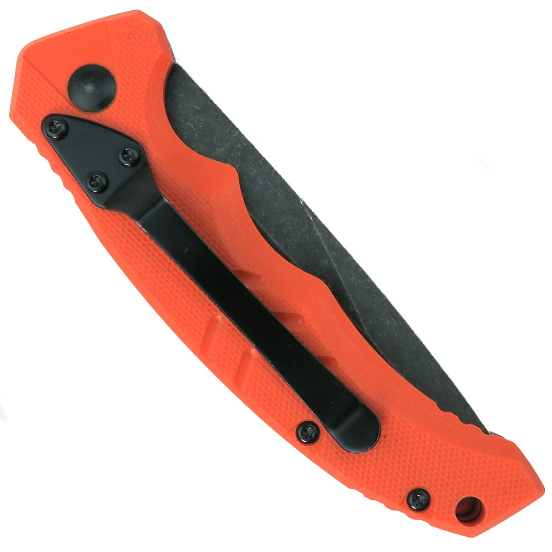 Boker Plus Exclusive Orange Intention II Auto Knife, Dark Stonewash Blade 4 Boker Plus Exclusive Orange Intention II Auto Knife, Dark Stonewash Blade - Image 2