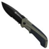 Smith & Wesson OD Green Spring Assist Knife, Black Combo Blade -Knife Shop 1100036front 62848.1551124901