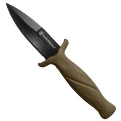 Smith & Wesson FDE Fixed Blade Boot Knife, Black Blade