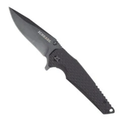 Schrade Fanatic Folder Knife, Black Clip Blade