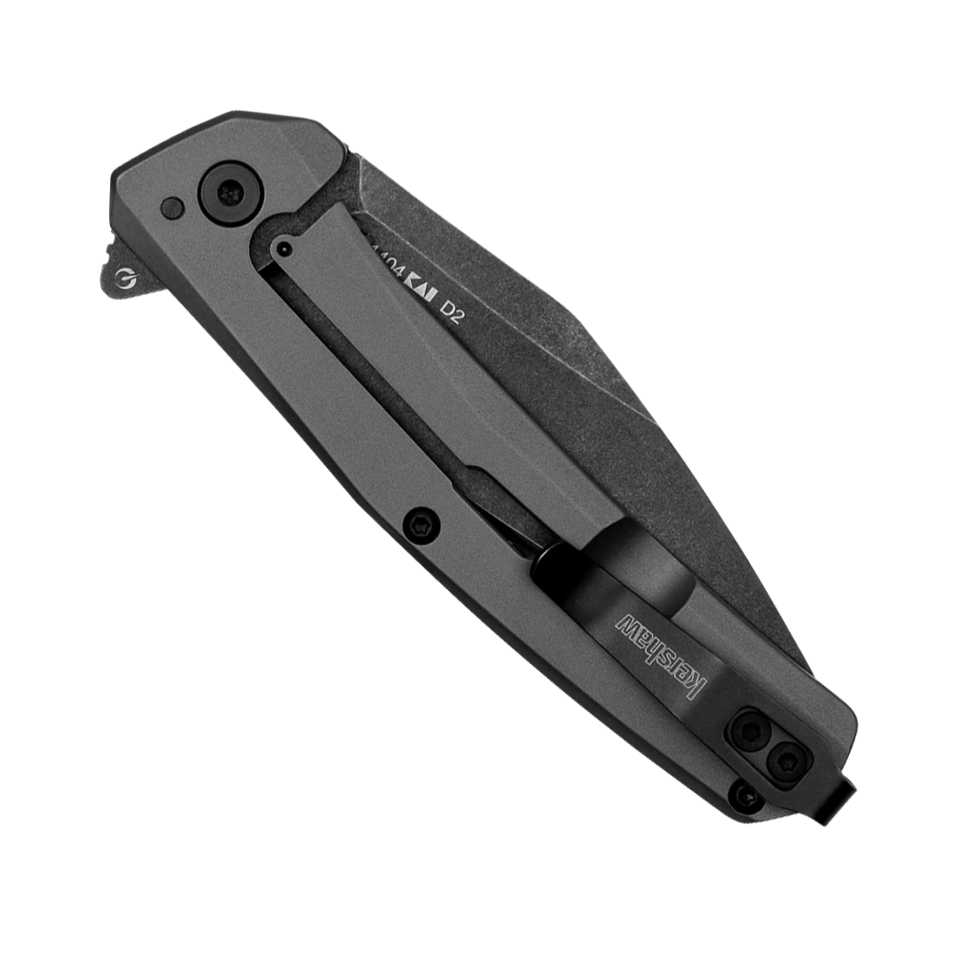 Kershaw Gray PVD Flyby Assisted Flipper Knife, BlackWashed Modified Wharncliffe Blade 4 Kershaw Gray PVD Flyby Assisted Flipper Knife, BlackWashed Modified Wharncliffe Blade - Image 2