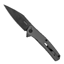 New Arrival 1 Kershaw Gray PVD Flyby Assisted Flipper Knife, BlackWashed Modified Wharncliffe Blade
