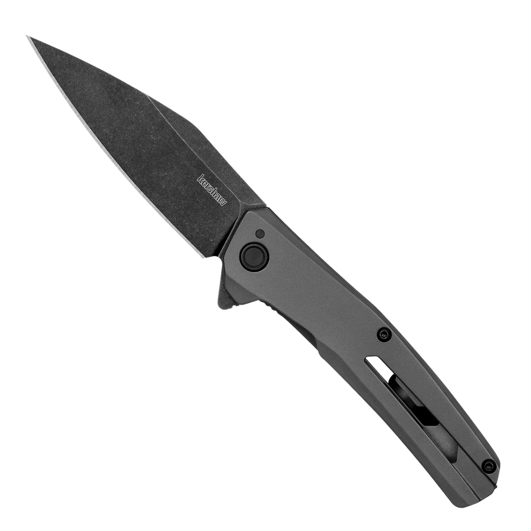 Kershaw Gray PVD Flyby Assisted Flipper Knife, BlackWashed Modified Wharncliffe Blade 3 Kershaw Gray PVD Flyby Assisted Flipper Knife, BlackWashed Modified Wharncliffe Blade