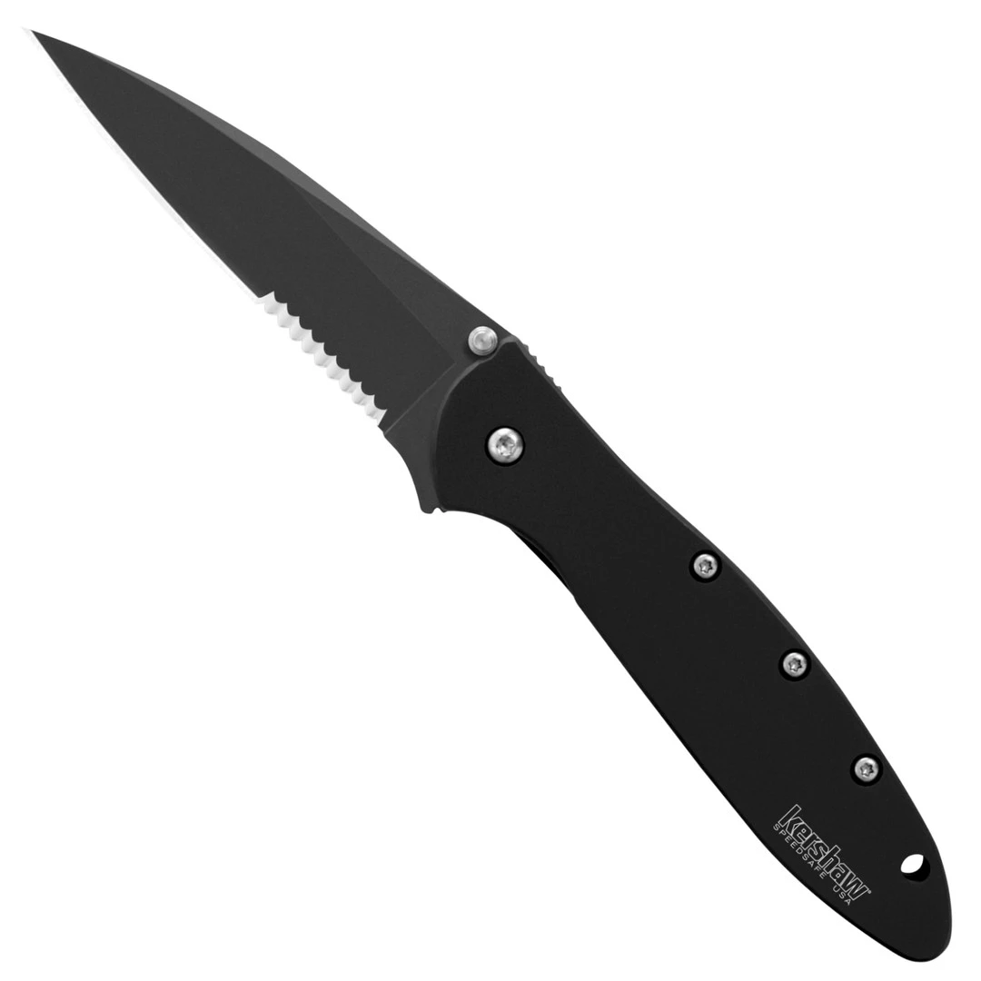 Kershaw Ken Onion Leek Assisted Opener Knife, Black Combo Blade, KS1660CKTST 3 Kershaw Ken Onion Leek Assisted Opener Knife, Black Combo Blade, KS1660CKTST