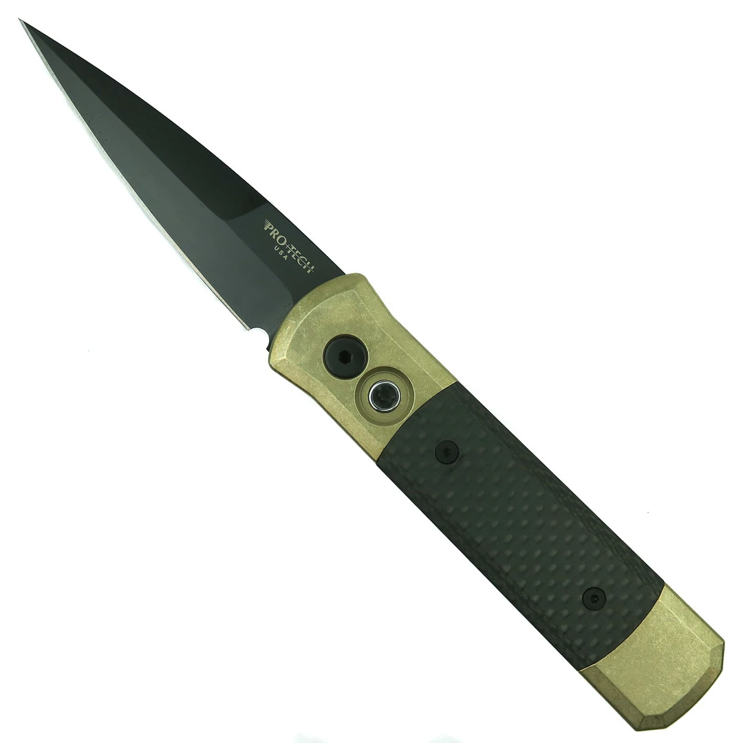 Pro-Tech 7115 Bronze Aluminum Godson Auto Knife, Black Blade 3 Pro-Tech 7115 Bronze Aluminum Godson Auto Knife, Black Blade