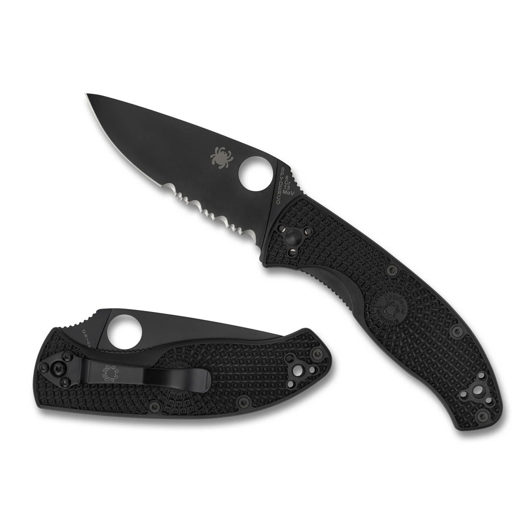 Spyderco Tenacious Lightweight Folder Knife, Black Combo Blade 4 Spyderco Tenacious Lightweight Folder Knife, Black Combo Blade - Image 2