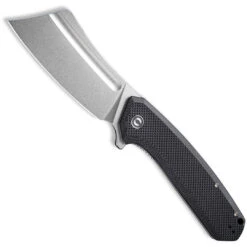 CIVIVI Black Bullmastiff Flipper Knife, Stonewash Blade