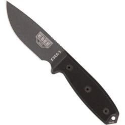 ESEE Knives 3PTGB Fixed Blade Knife, 1095HC Black Blade