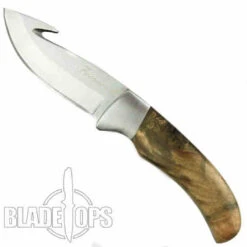 Famars Medium Predatore Skinner Knife, Root Burl Wood