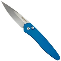 Pro-Tech Blue Newport Auto Knife, Stonewash Blade