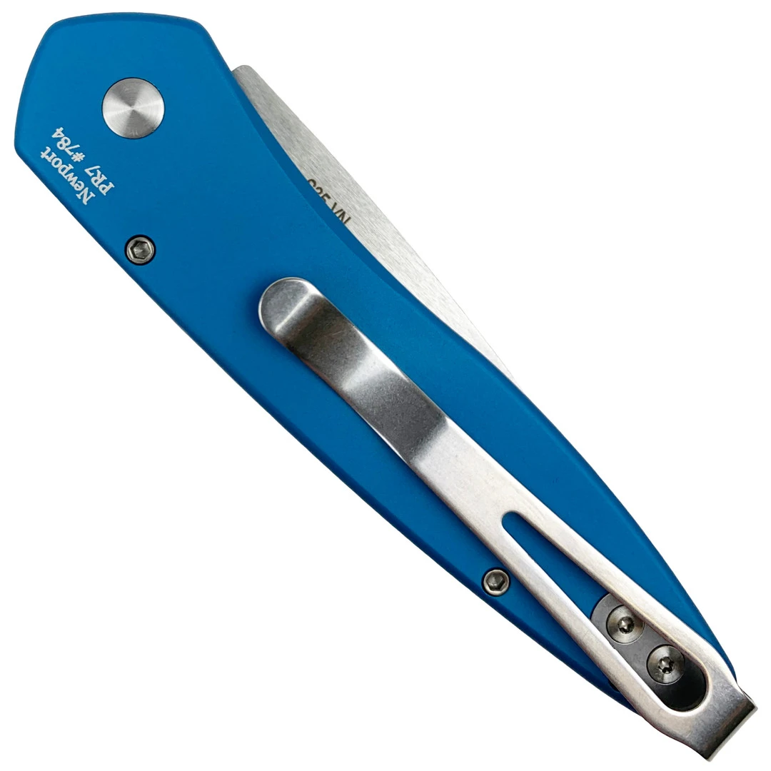 Pro-Tech Blue Newport Auto Knife, Stonewash Blade 4 Pro-Tech Blue Newport Auto Knife, Stonewash Blade - Image 2
