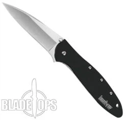Kershaw Stonewash Leek Spring Assist Knife, Plain Blade, 1660SWBLK -Knife Shop KS1660SWBLK 4 04232.1533222037