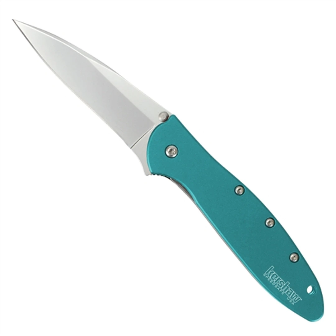 Kershaw Teal Leek Spring Assist Knife, Plain Blade, 1660TEAL 3 Kershaw Teal Leek Spring Assist Knife, Plain Blade, 1660TEAL