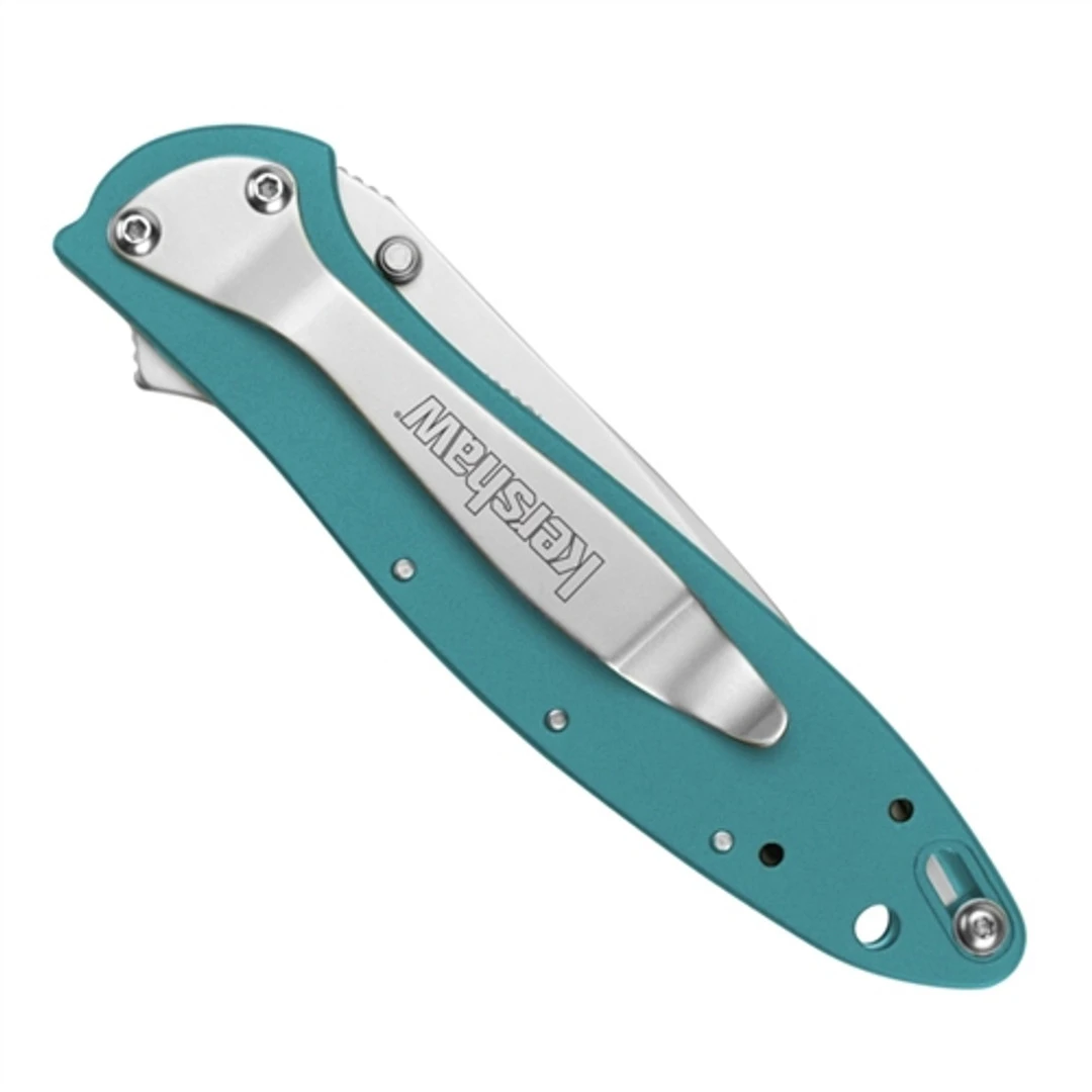Kershaw Teal Leek Spring Assist Knife, Plain Blade, 1660TEAL 4 Kershaw Teal Leek Spring Assist Knife, Plain Blade, 1660TEAL - Image 2