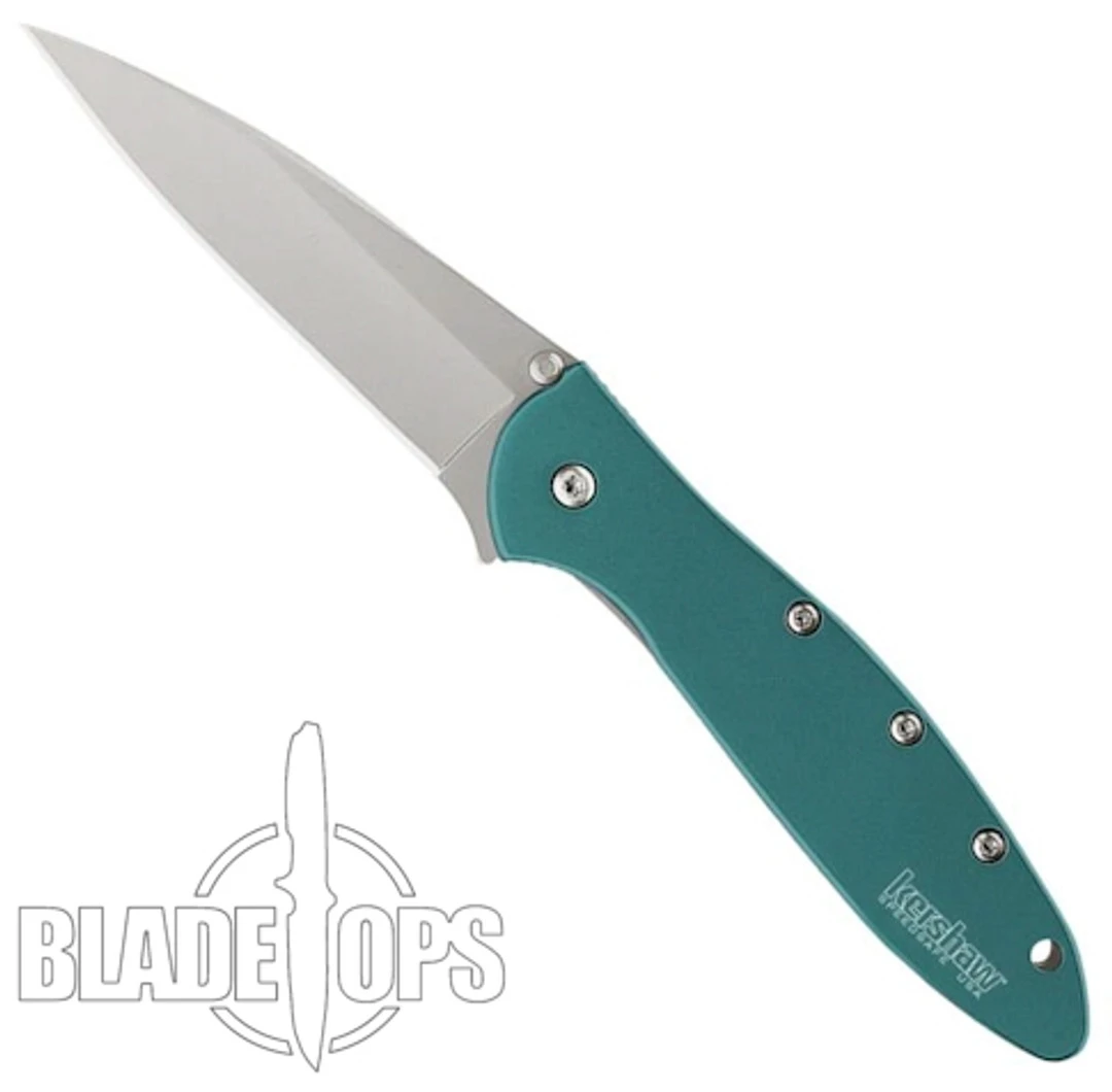 Kershaw Teal Leek Spring Assist Knife, Plain Blade, 1660TEAL 6 Kershaw Teal Leek Spring Assist Knife, Plain Blade, 1660TEAL - Image 4