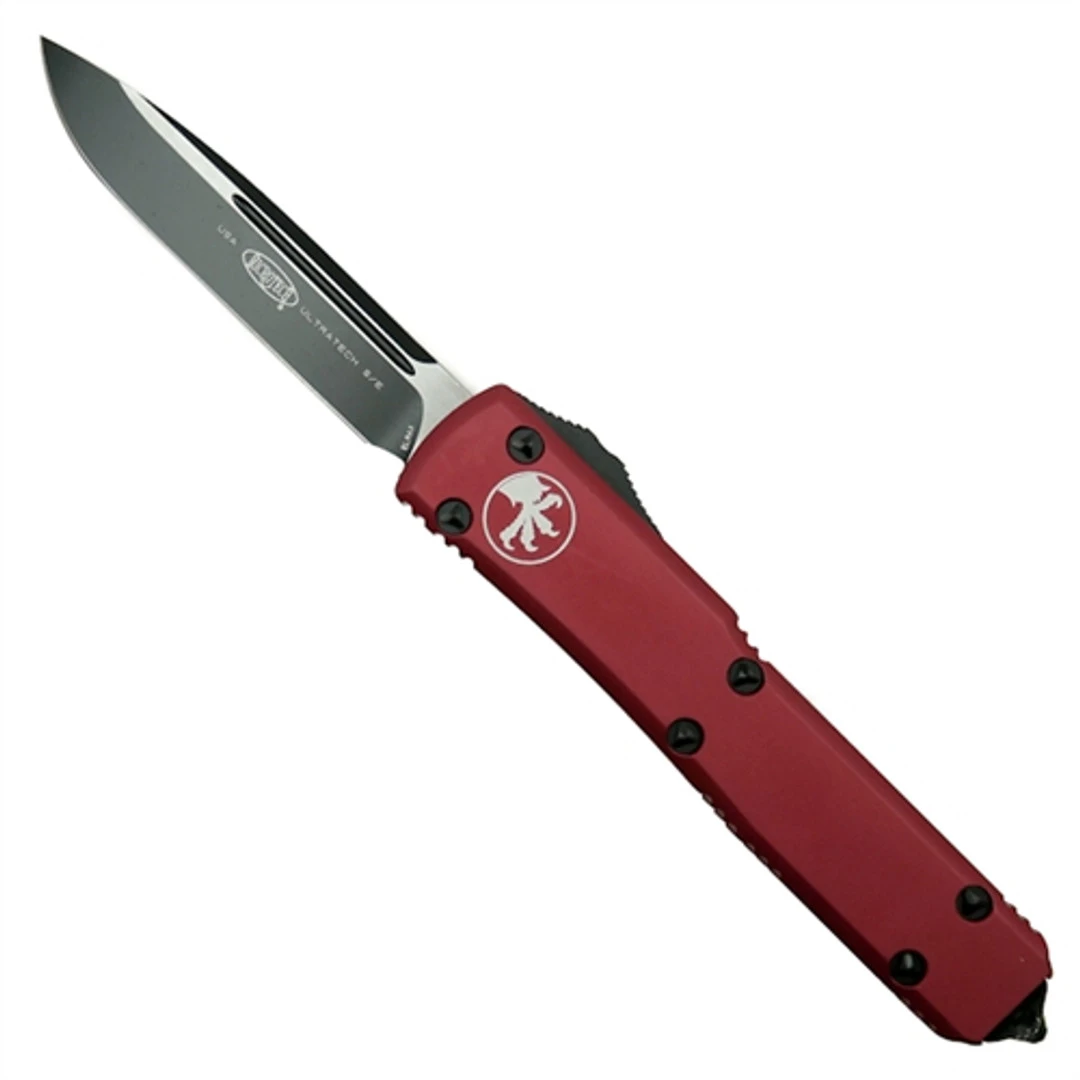 Microtech 121-1CCRD Red Contoured Ultratech S/E OTF Auto Knife, Black Blade 3 Microtech 121-1CCRD Red Contoured Ultratech S/E OTF Auto Knife, Black Blade