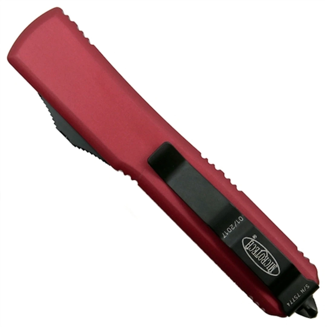 Microtech 121-1CCRD Red Contoured Ultratech S/E OTF Auto Knife, Black Blade 4 Microtech 121-1CCRD Red Contoured Ultratech S/E OTF Auto Knife, Black Blade - Image 2