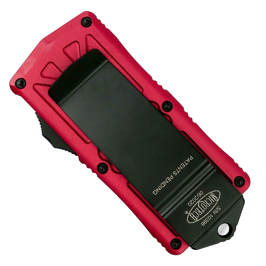 Microtech Red Exocet OTF Auto Knife, Black Blade 4 Microtech Red Exocet OTF Auto Knife, Black Blade - Image 2