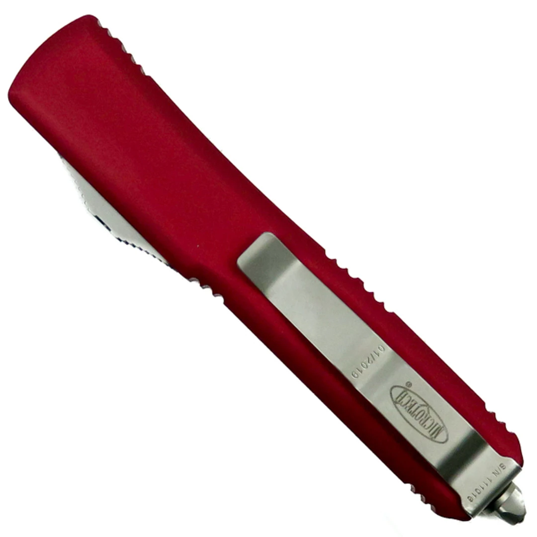 Microtech Red Ultratech Spartan OTF Auto Knife, Stonewash Blade 4 Microtech Red Ultratech Spartan OTF Auto Knife, Stonewash Blade - Image 2