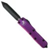 Microtech Violet UTX-85 Spartan OTF Auto Knife, Black Blade