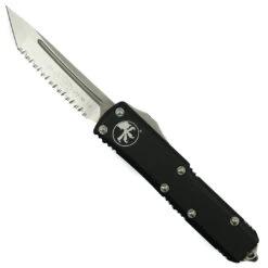 Microtech Black UTX-85 OTF Auto Knife, Tanto Stonewash Blade