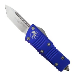Microtech Purple Mini Troodon OTF Auto Knife, Tanto Stonewash Blade