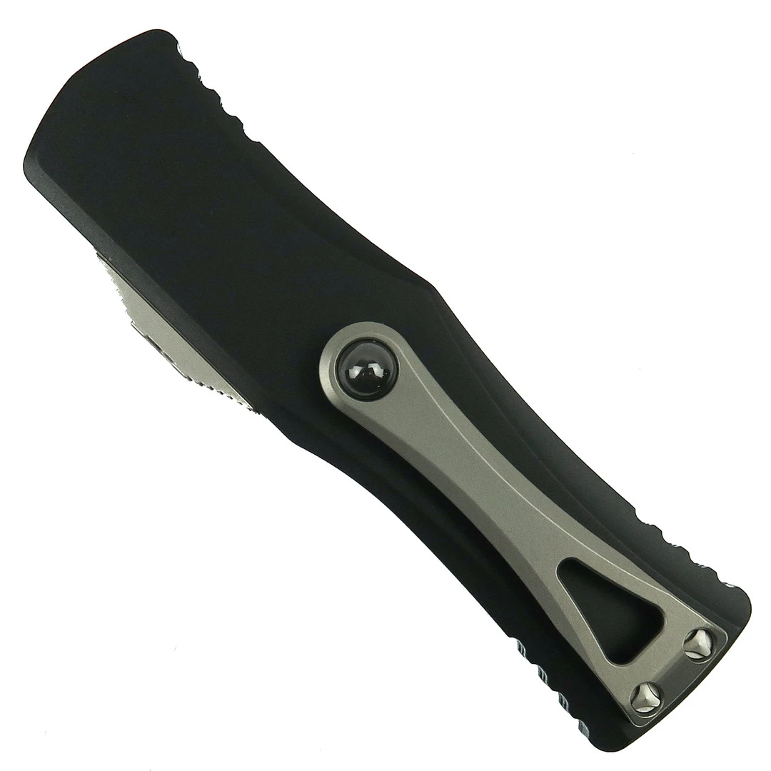 Microtech Hera OTF Knife, Stonewash Fully Serrated Dagger Blade 4 Microtech Hera OTF Knife, Stonewash Fully Serrated Dagger Blade - Image 2