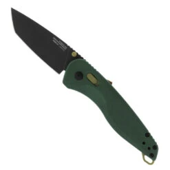 SOG Forest And Moss Green Aegis AT Tanto Folding Knife, Black Blade