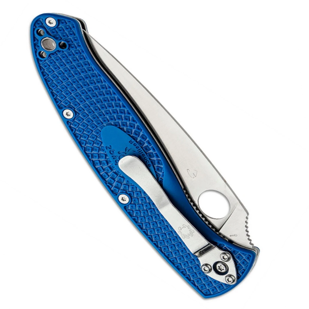 Spyderco Blue Resilience Lightweight Folder Knife, Satin Blade 4 Spyderco Blue Resilience Lightweight Folder Knife, Satin Blade - Image 2