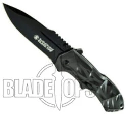 Smith & Wesson Black Ops Spring Assist Knife, Grey Handle, Tactical Black Drop Point, SWBLOP3 -Knife Shop SWBLOP3 4 08202.1533222166