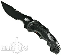 Smith & Wesson Grey MAGIC SWMP6S Spring Assist Knife, Black Part Serrated Blade -Knife Shop SWMP6S 4 38260.1533221791
