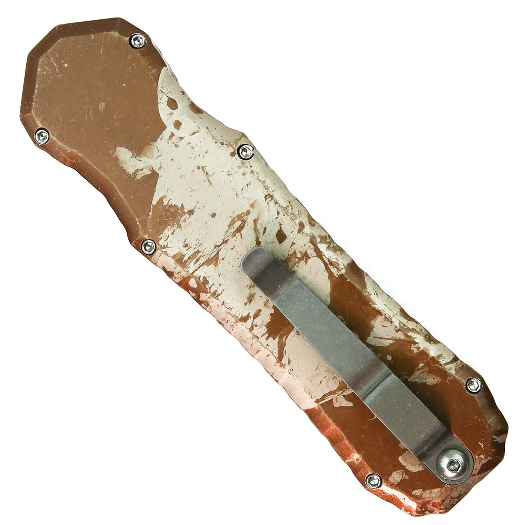 Piranha Excalibur Double Action OTF Knife, Camo Handle, Plain Blade 4 Piranha Excalibur Double Action OTF Knife, Camo Handle, Plain Blade - Image 2