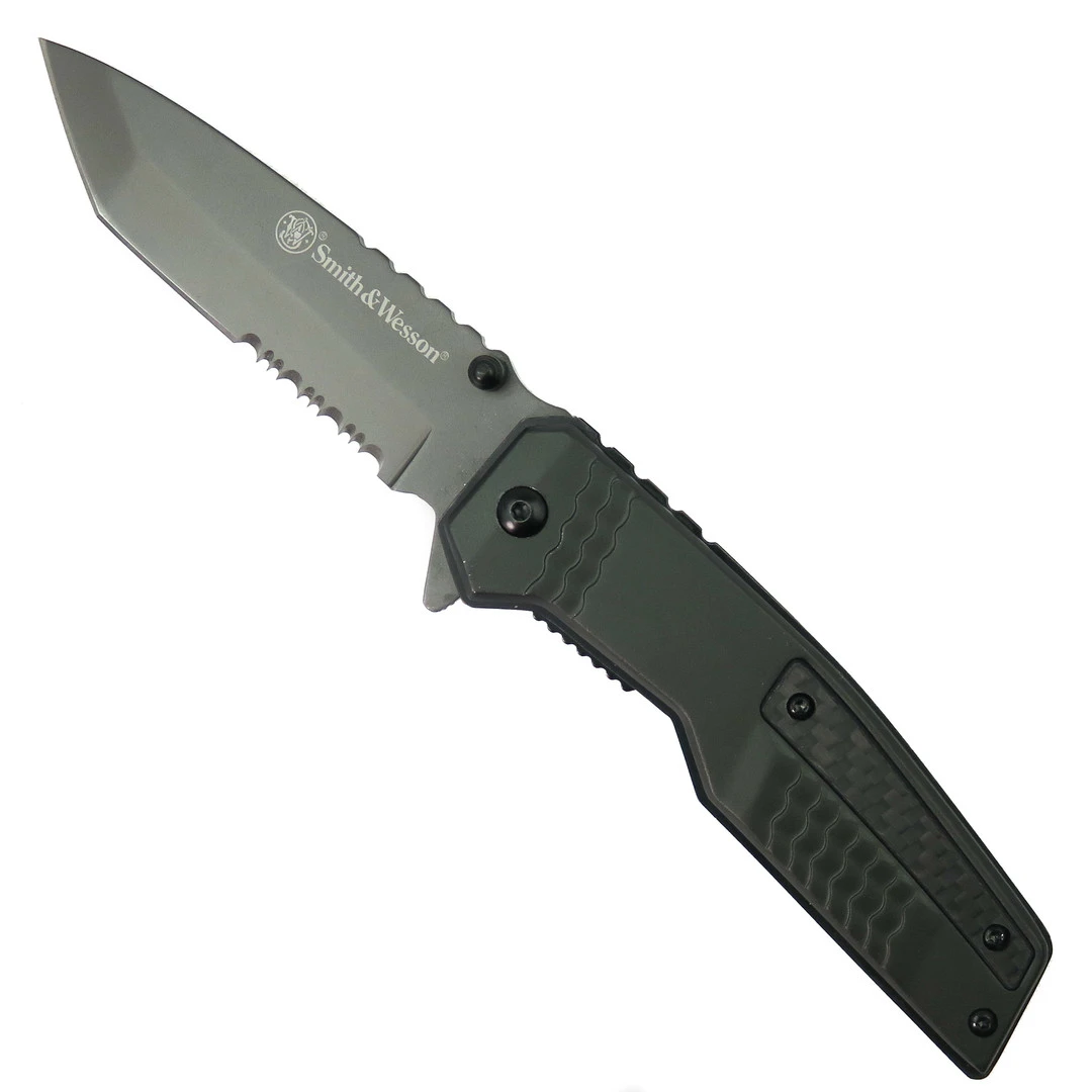 Smith & Wesson Spec Ops Carbon Spring Assist Folding Knife, Gray Tanto Blade 3 Smith & Wesson Spec Ops Carbon Spring Assist Folding Knife, Gray Tanto Blade